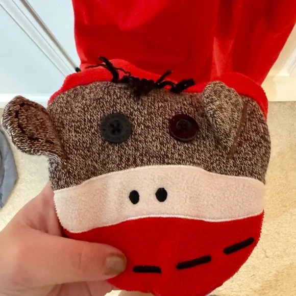 Nick & Nora | Sock Monkey One Piece Footie Pajamas, Red, Size XXL - EUC - Picture 3 of 5
